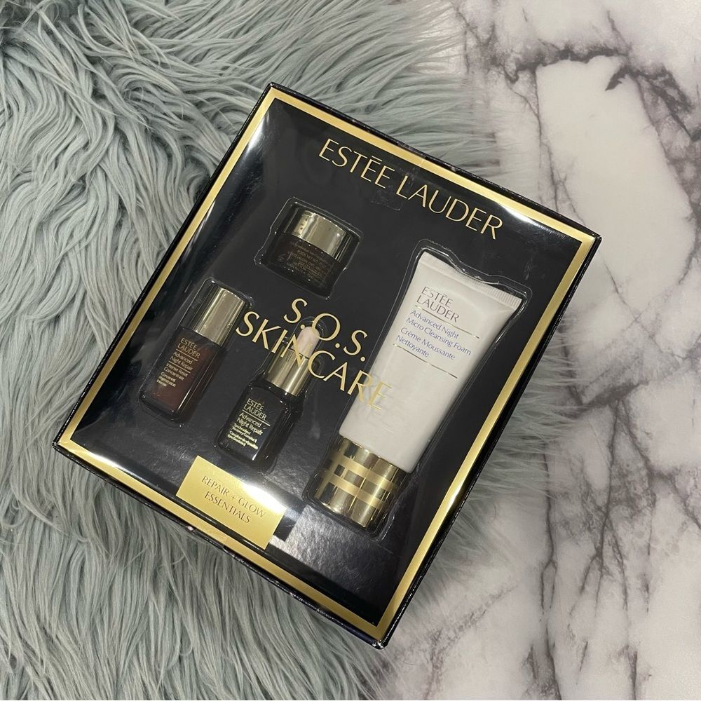 NWT ESTEE LAUDER S.O.S skincare repair + glow essentials + illuminare